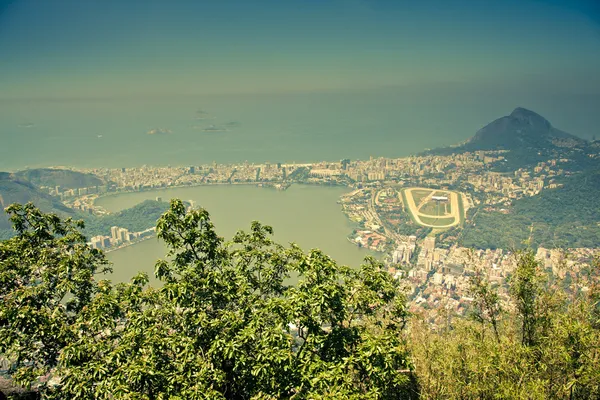 依帕内玛从科尔科瓦多、 巴西里约热内卢景色 — 图库照片