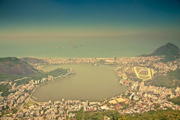 City views over Ipanema from Corcovado Rio De Janeiro Brazil — Stock Photo, Image