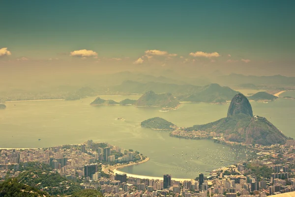 Θέα στην πόλη από corcovado Ρίο ντε Τζανέιρο στη Βραζιλία — Φωτογραφία Αρχείου