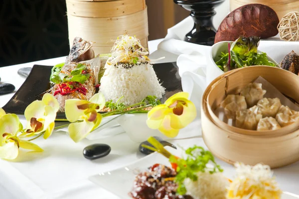 Asian Fusion pratos — Fotografia de Stock