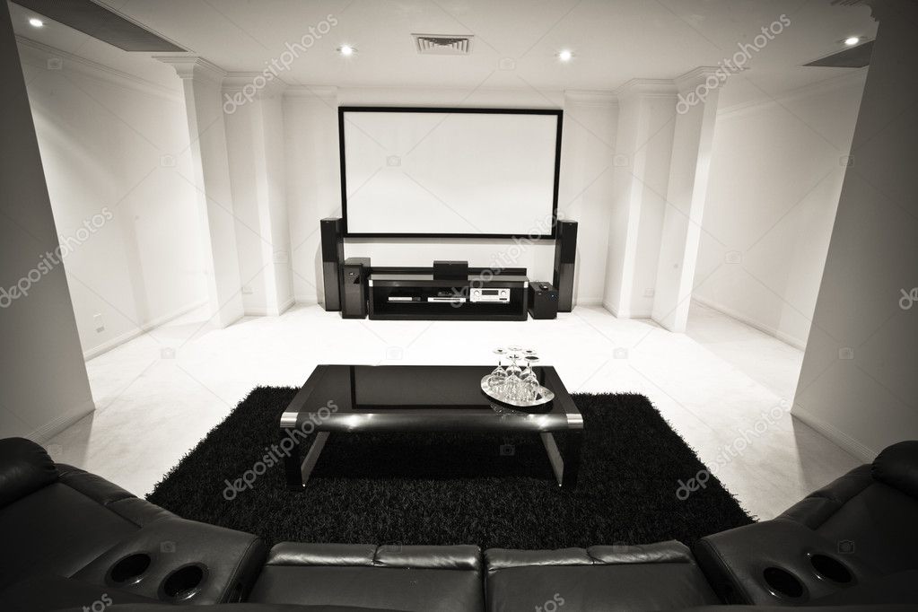Images Home Theatre Rooms Home Theatre Room Stock Photo