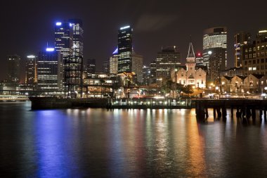 Sydney CBD at night clipart