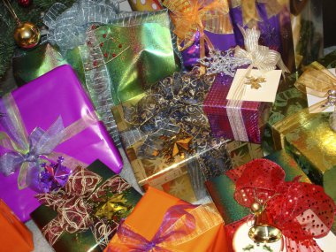 Gifts under the Christmas tree clipart