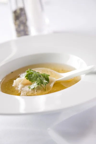 Soup with dumpling — Stock Photo, Image