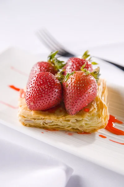 Dessert con fragola — Foto Stock