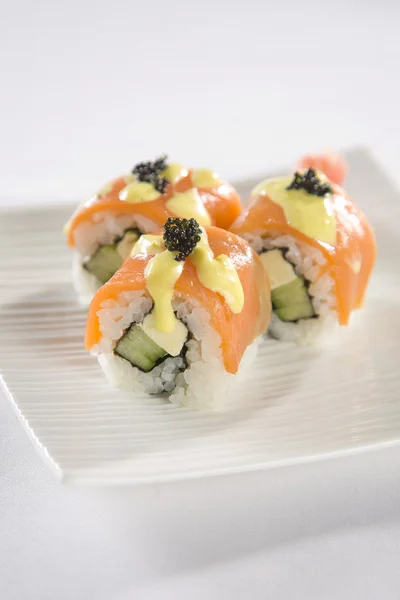 Zalm sushi bord — Stockfoto