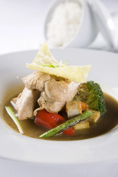 Asian chicken soup — Stock Photo, Image
