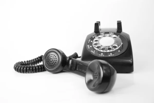 Czarny telefon starodawny stary — Zdjęcie stockowe