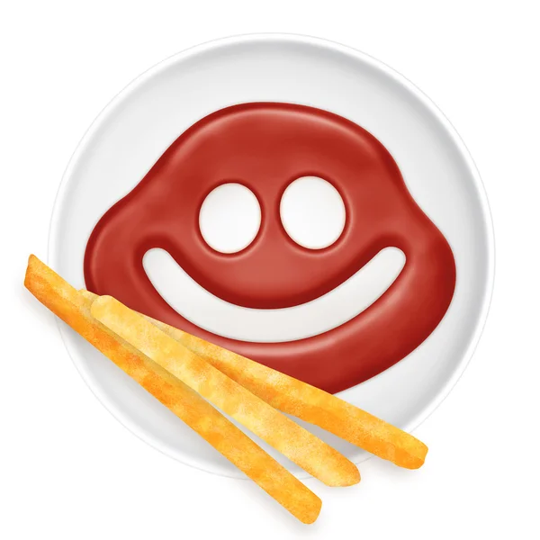 Ketchup sorriso — Fotografia de Stock