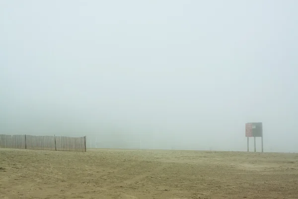 Köd a strandon — Stock Fotó