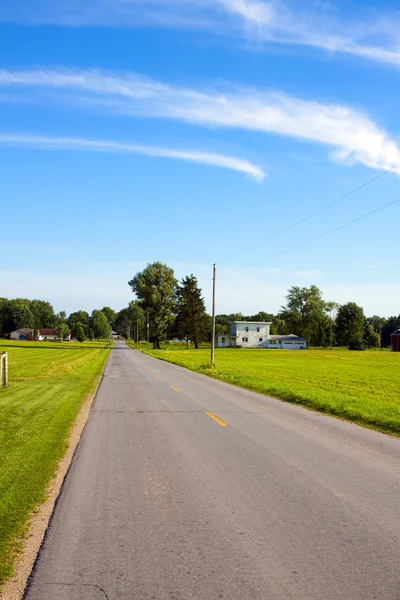 Estrada do país em Indiana — Fotografia de Stock