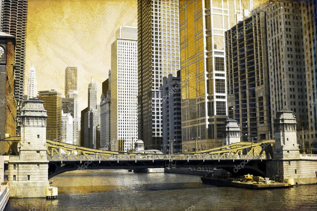 复古图片效果-城市风貌 - 图库图片