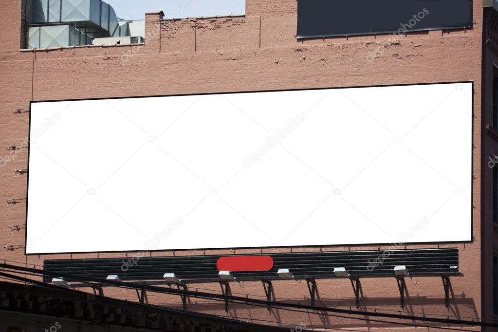 Blank Billboard on building in city downtown