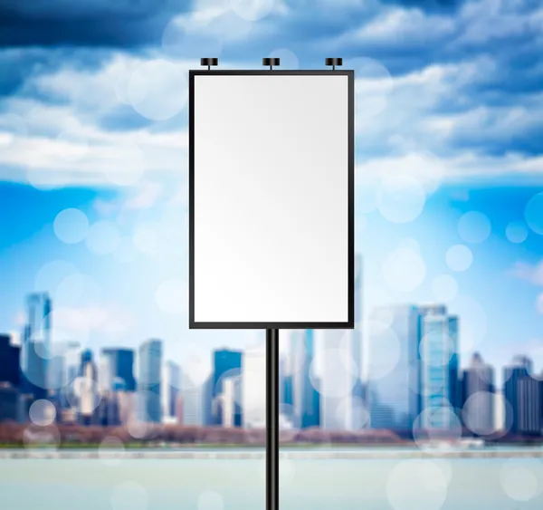 City Poster with blurred city background — Stock Photo, Image