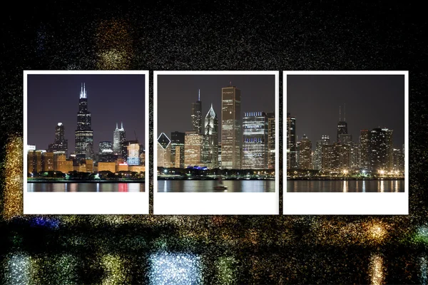 Paesaggio urbano di notte sfondo — Foto Stock