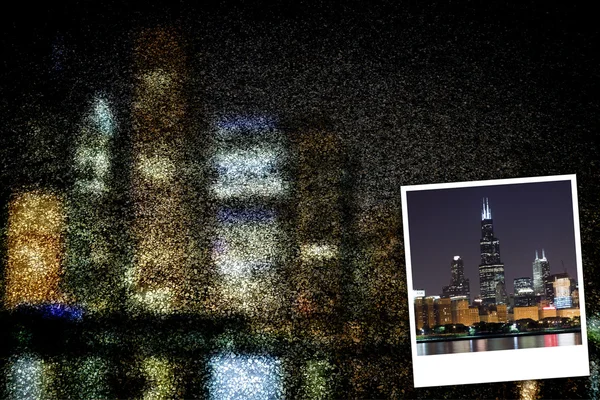 Cityscape bij nacht achtergrond — Stockfoto