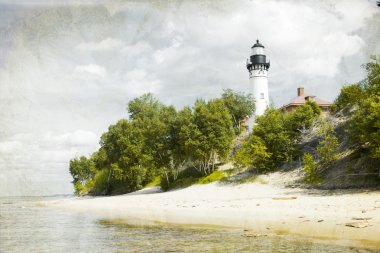 Old Picture (Effect) With Lighthouse clipart