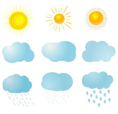 Weather icons fully editable vector illustration clipart