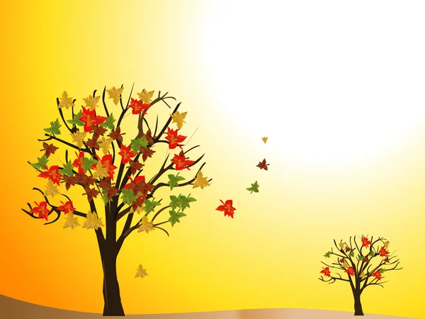 Seasonal tree autumn — Stock Vector
