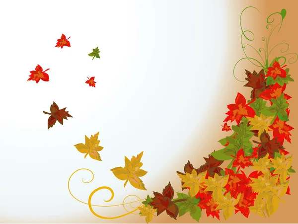 Autumn floral card — Stock Vector