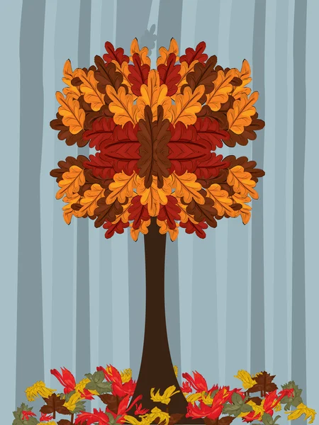 Podzimní strom — Stockový vektor