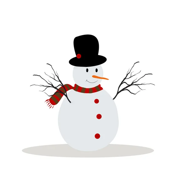 Ilustração bonito de um boneco de neve — Vetor de Stock