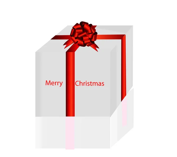 Caja regalo de Navidad con reflejo — Vector de stock