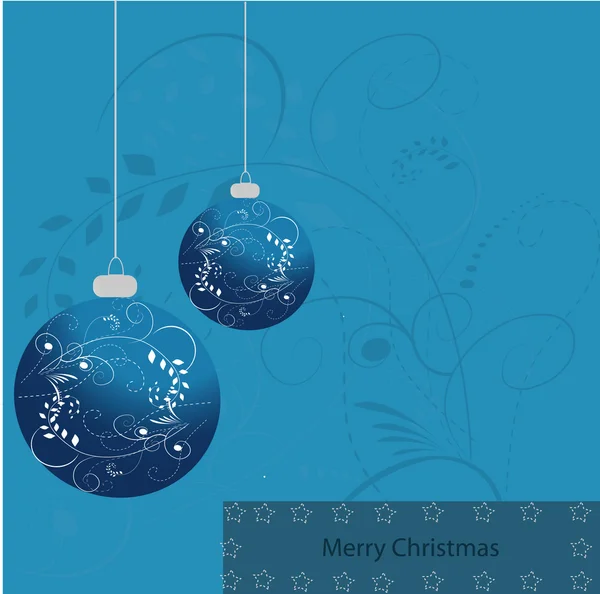Весела різдвяна листівка синя — стоковий вектор