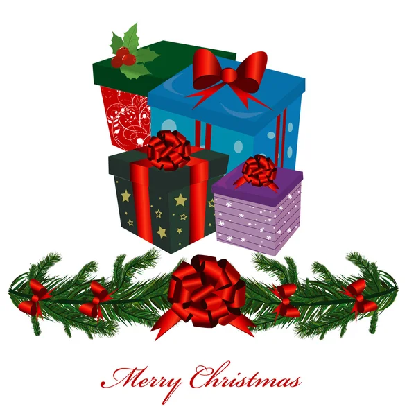Christmas gift boxes — Stock Vector