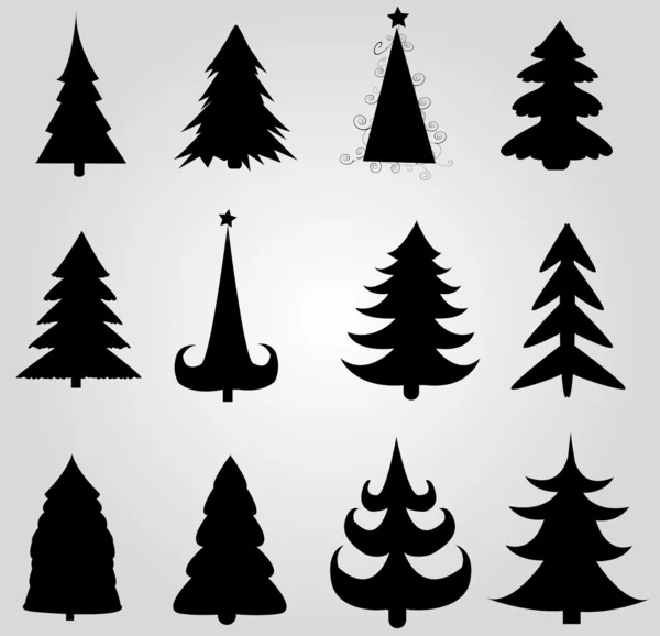クリスマスツリーのセット — ストックベクタ