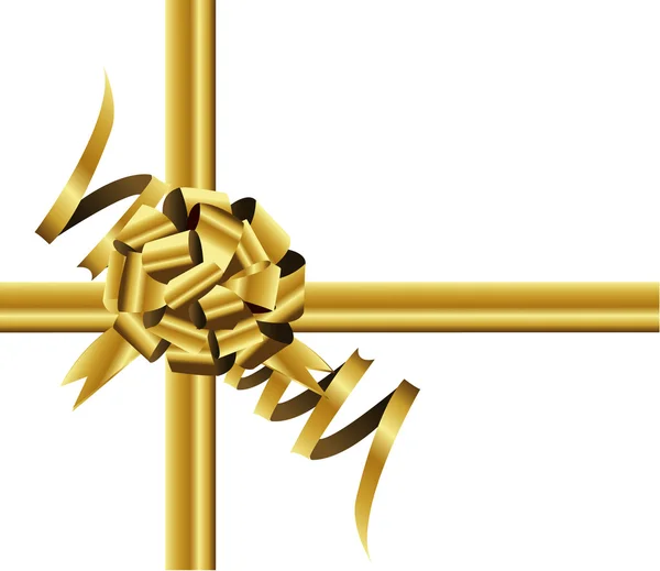 Gold bow and ribbon — Stock Vector