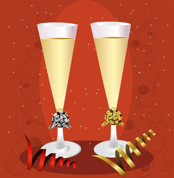 New Year's Champagne Toast — Stock Vector