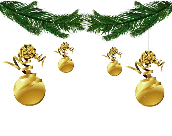 Árvore de Natal ramos vetor fundo —  Vetores de Stock