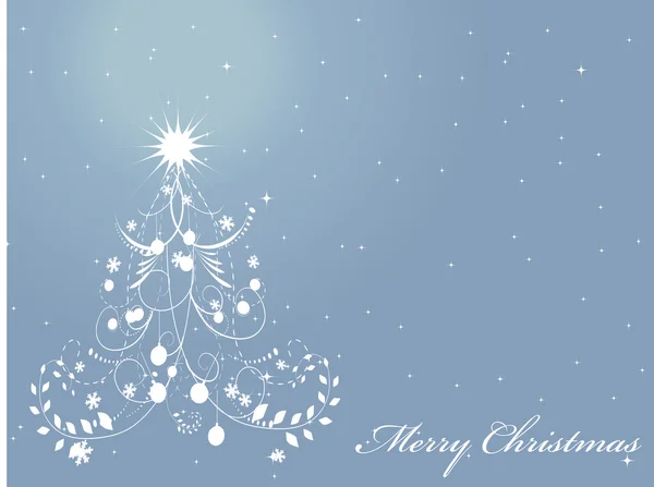 Árvore de Natal abstrata no fundo azul. Vector ilustrat —  Vetores de Stock