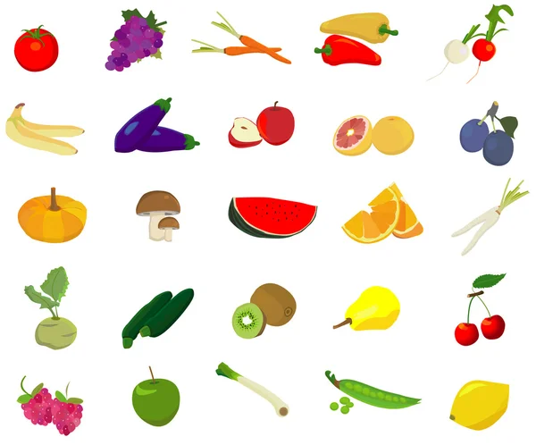 Vector de frutas y hortalizas — Vector de stock