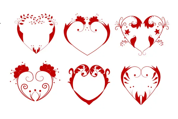 Vector illustration of collection of hearts — Stock Vector