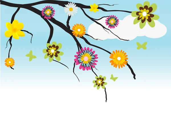 Δέντρο με λουλούδια — Διανυσματικό Αρχείο