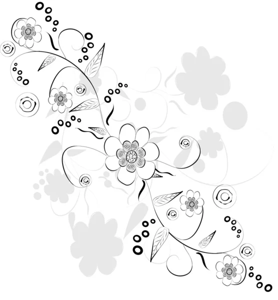 Karta květinového pozdravu — Stockový vektor