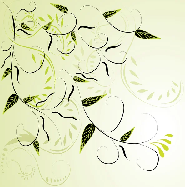 Abstracte groene floral achtergrond. — Stockvector