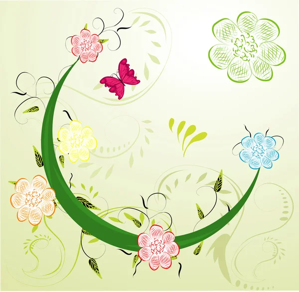ストック フォト: 抽象的な緑の花の背景. — ストックベクタ
