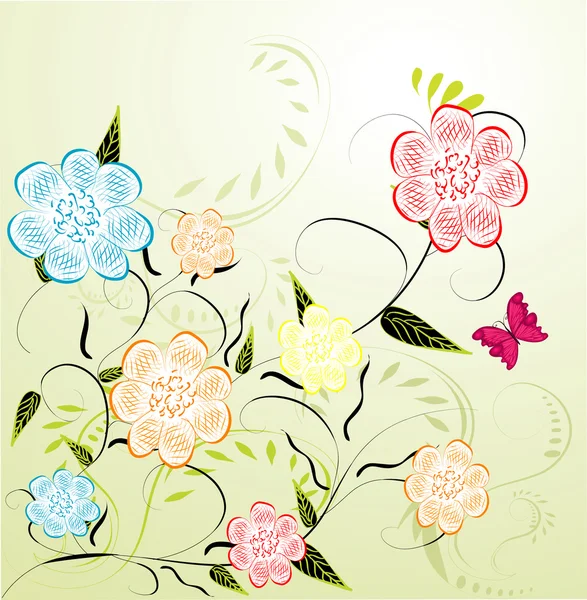 Stockfoto: abstract floral groene achtergrond. — Stockvector