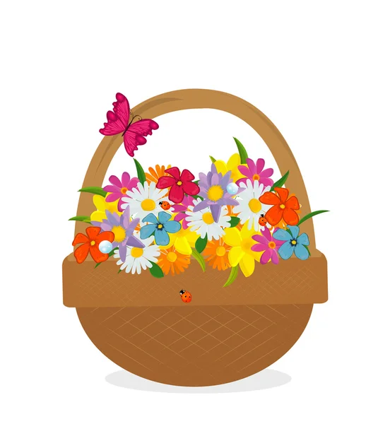 stock vector flower in basket