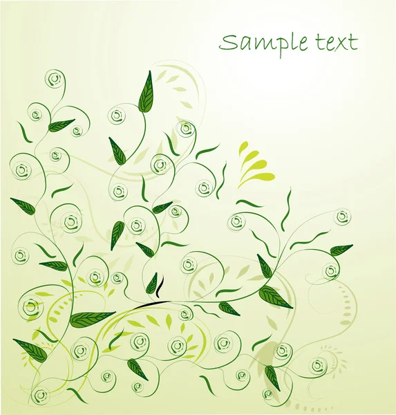 Abstrakt grön blommig bakgrund. — Stock vektor