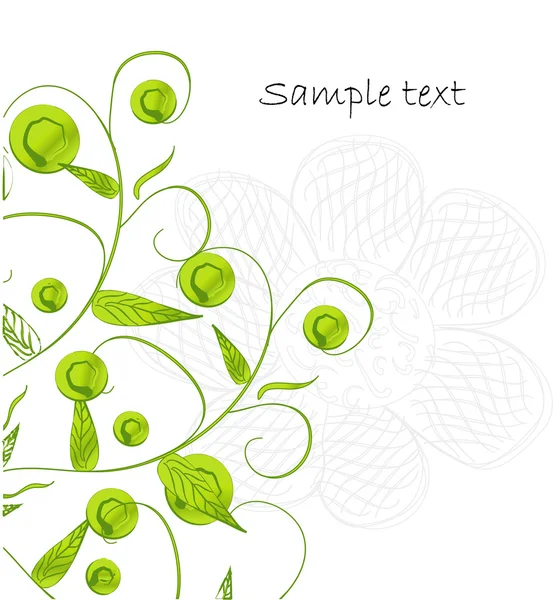 Carte avec fleurs et feuilles — Image vectorielle