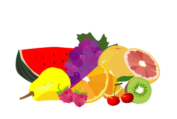Fruits isolés sur blanc — Image vectorielle