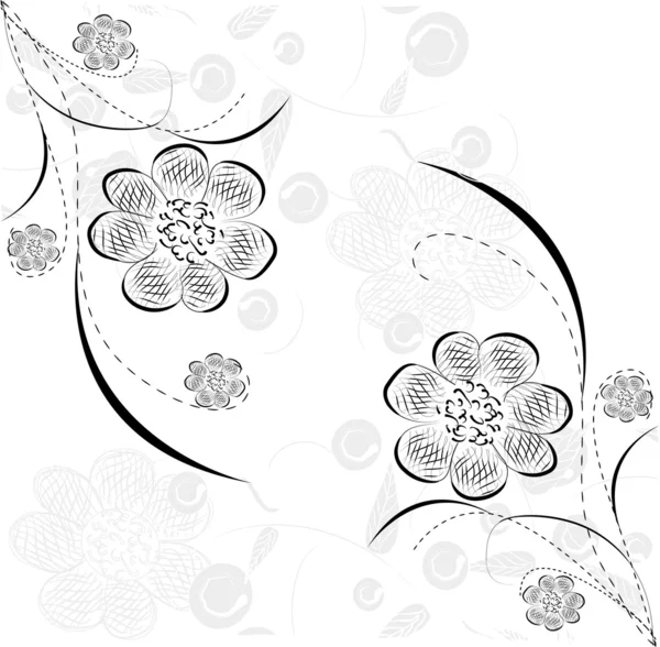 スタイリッシュな花柄 — ストックベクタ