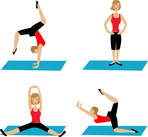 Yoga houdingen — Stockvector