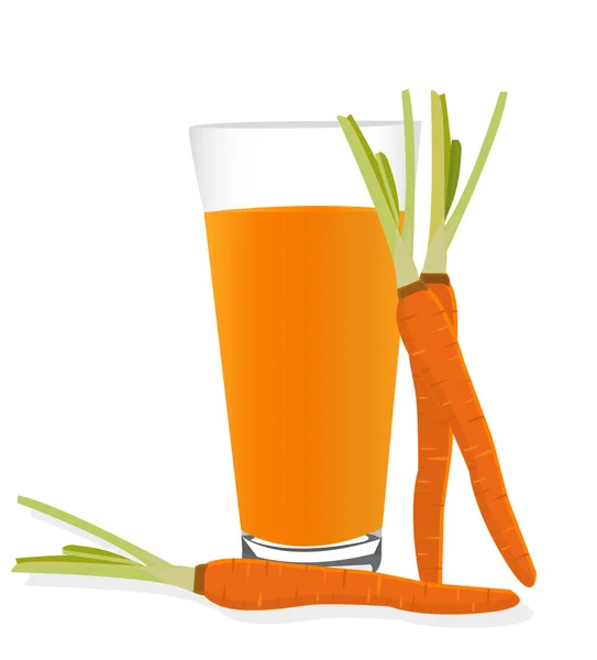 Морковь и стакан морковного сока — стоковый вектор