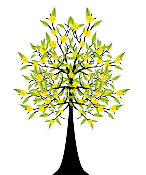 Abstract detailed eco tree vector illustration — Stock Vector