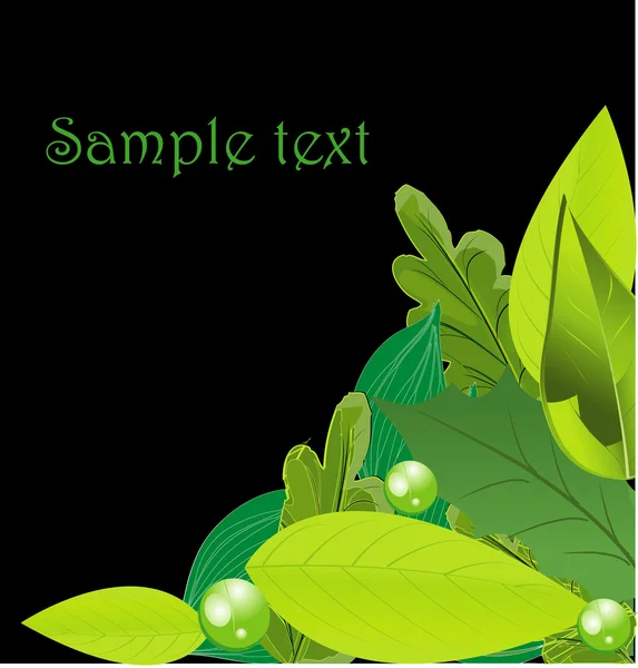 春天绿色的树叶与抽象背景 — 图库矢量图片
